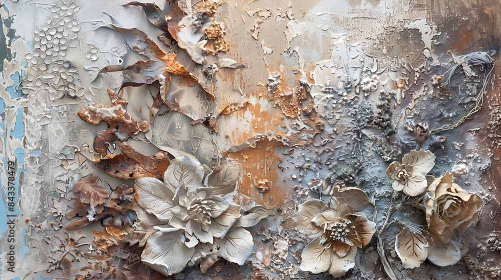 Poster Captivating Textural Abstraction Mesmerizing Organic Patterns and Metallic Undertones