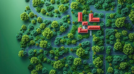 college campus flat design top view higher education concept animation complementary color scheme