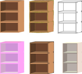 カラーボックスのイラストセット