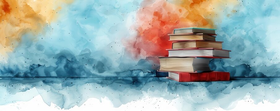 knowledge deposit flat design side view banking concept of education freire watercolor splitcomplementary color scheme