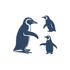 penguin silhouette vector, penguin logo, penguin icon, penguin clipart illustration on white background