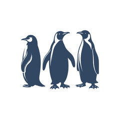 Naklejka premium penguin silhouette vector, penguin logo, penguin icon, penguin clipart illustration on white background