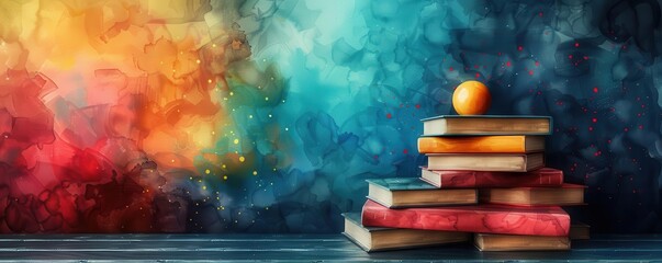 universal learning environment flat design side view concept of education for all watercolor triadic color scheme