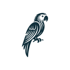 parrot silhouette vector, parrot logo, parrot icon, parrot clipart illustration on white background