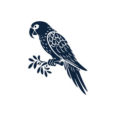 parrot silhouette vector, parrot logo, parrot icon, parrot clipart illustration on white background
