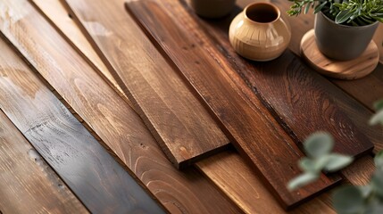 Naklejka premium Rustic Wooden Planks Background with Natural Textures and Patterns for Home Decor Interior Design or Product Display