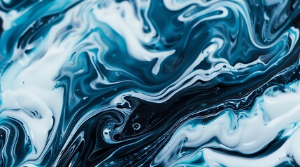 Fototapeta premium Dynamic blue and white abstract motion liquid swirl textures
