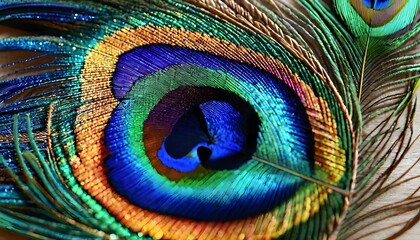 Obraz premium colourful peocock feather indian national bird Pavo cristatus