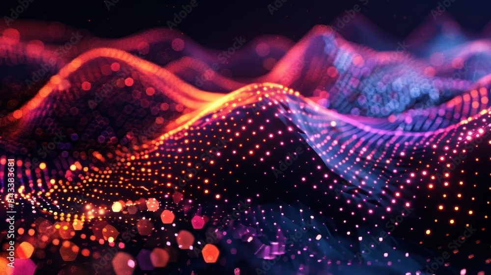 Poster abstract 3d big data visualization. futuristic infographics aesthetic design. visual information com