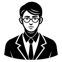 Businessman PRO user vector art silhouette illustration.