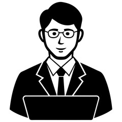 Businessman PRO user vector art silhouette illustration.