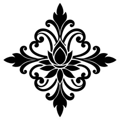 Floral and ornaments vector art silhouette illustration. 