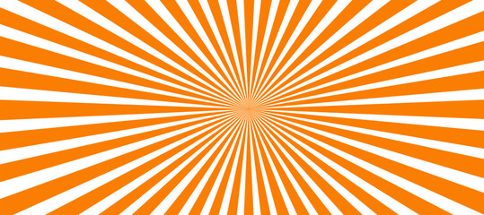 Orange and white sunburst background with rays