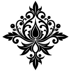 Floral and ornaments vector art silhouette illustration. 