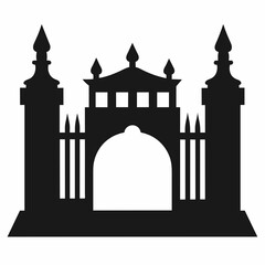     Silhouette gate vector illustration.
