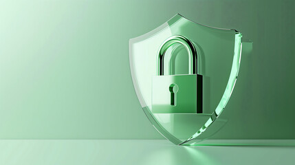 Cyber security system data protection icons with blank space background.