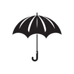 Black umbrella silhouette vector illustrator with white background