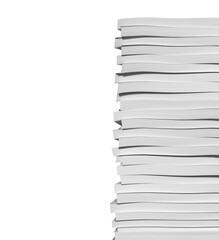 stack of papers isolated on white transparent