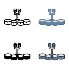 The Quad Drum icon showcases a set of four drums used in marching bands for complex rhythms. © Yusqy