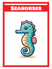 cute seahorse cartoon