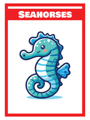 cute seahorse cartoon