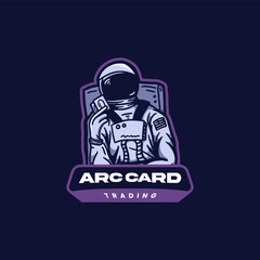 Card Trading Astronout Logo Design Vector EPS