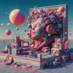 Fototapeta premium Modern Art Surreal Psychedelic