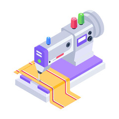 Sewing and Textile Tools Isometric Icons 
