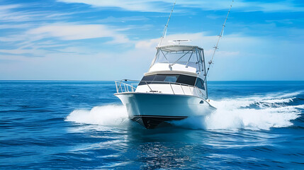 Fototapeta premium Deep Sea Fishing from an Upscale Cruise Ship