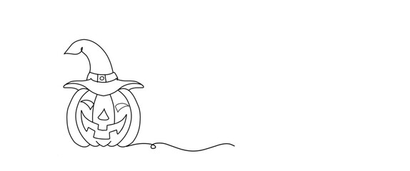 Helloween icon with line art. Helloween celebration symbol. Hellowen icon for background.	