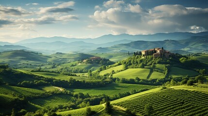 Obraz premium Green toscana hills beautiful Italy landscape