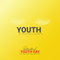 International Youth Day creative ads Design. Youth Day icon isolated on Template for background. Youth Day ads Poster, vector, illustration, August 12. Important day