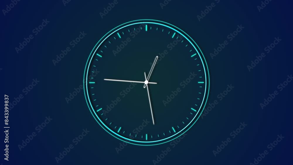 Poster stopwatch clock animation, clock with moving arrows stop watch clock animated on white background. p