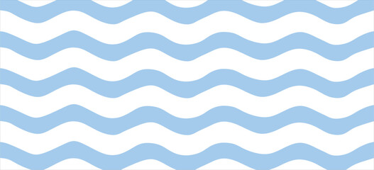 Seamless Wave Sea Pattern on vector background. Wavy beach print, curly grunge paint lines, watercolor.