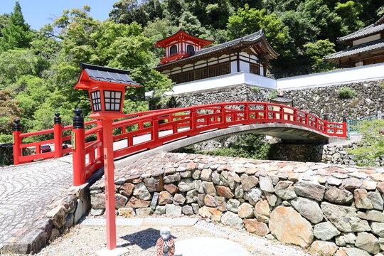 A Japanese temple in Minoh City in Osaka Prefecture : a scene of the precincts of Ryuan-ji Temple