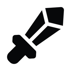 Simple Sword glyph icon. The icon can be used for websites, print templates, presentation templates, illustrations, etc