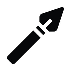 Simple Spear glyph icon. The icon can be used for websites, print templates, presentation templates, illustrations, etc