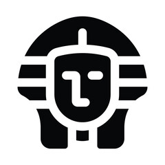 Simple Pharaoh glyph icon. The icon can be used for websites, print templates, presentation templates, illustrations, etc