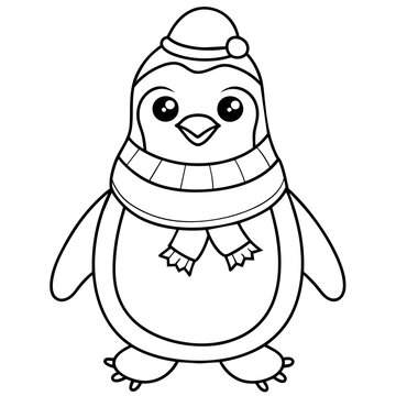 recommend clip art: penguin line art vector