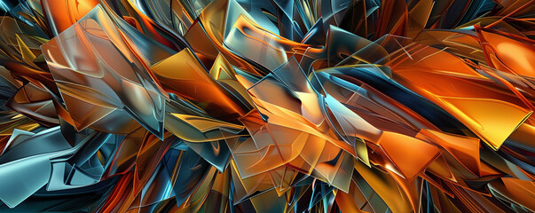 Layers of abstract shapes overlapping in a mesmerizing array, forming a kaleidoscopic visual feast.