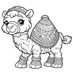 Cute camel for coloring book