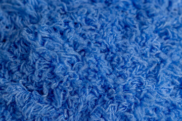 new soft blue threads with traces of other threads close-up