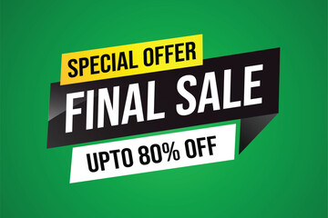 Special offer final sale tag. Banner design template for marketing. Special offer promotion or retail. background banner modern graphic design for store shop, online store, website, landing page

