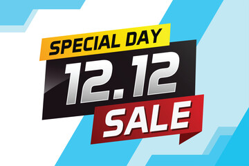 12.12 Special day sale word concept vector illustration with ribbon and 3d style for use landing page, template, ui, web, mobile app, poster, banner, flyer, background, gift card, coupon

