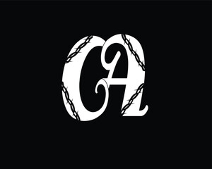 CA vector logo monogram abstract design alphabets fonts initials,