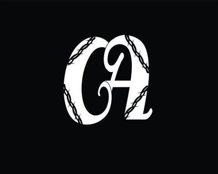 CA vector logo monogram abstract design alphabets fonts initials,