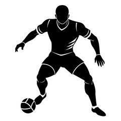 Naklejka premium football player silhouette vector