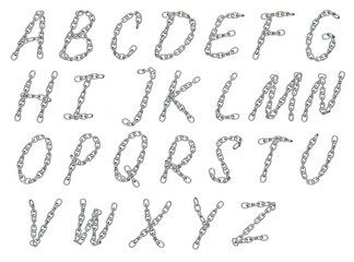 Chain text effect cut out