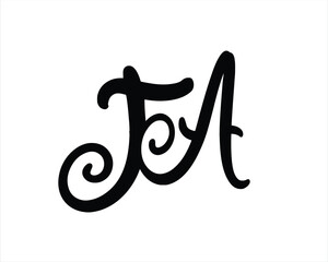 FA vector logo monogram icon symbol alphabetic vintage ornament for business
