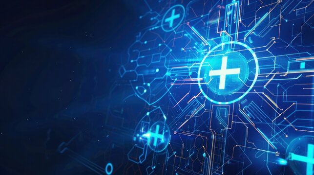 Abstract futuristic Healthcare or medical technology innovation digital background. science and technology concepts.